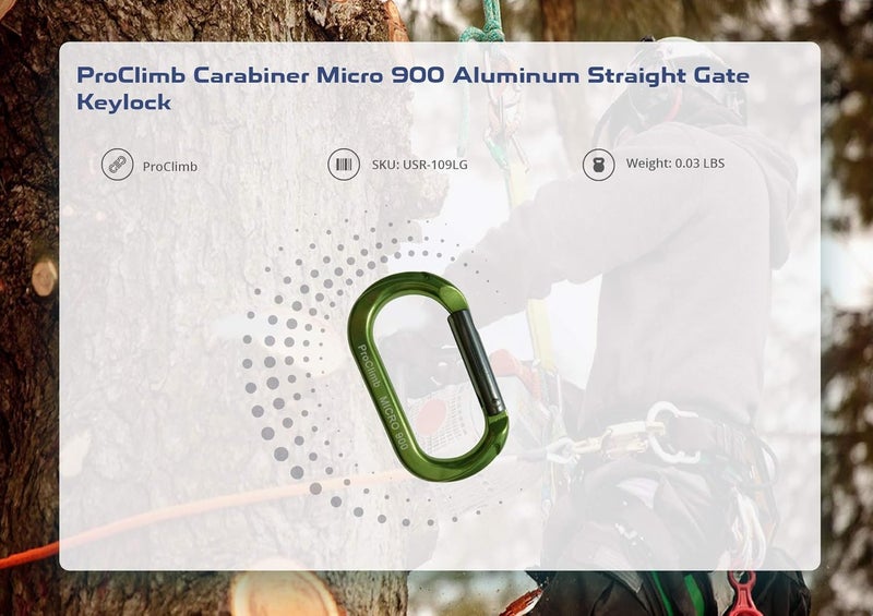 ProClimb Carabiner Micro 900 Aluminum Straight Gate Keylock 4 kN - Image 5